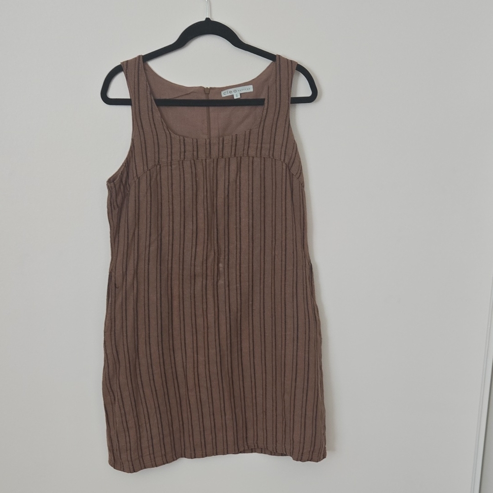 Cleo Brown Textured Midi Dress